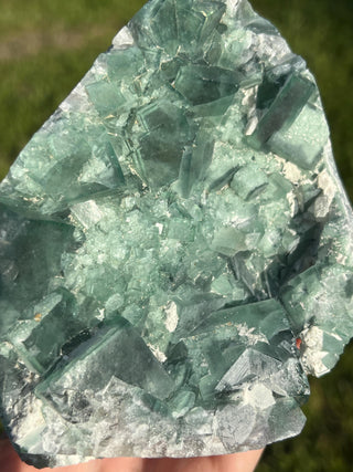 Cubic Green Fluorite Geode | Madagascar