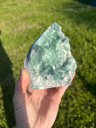Cubic Green Fluorite Geode | Madagascar