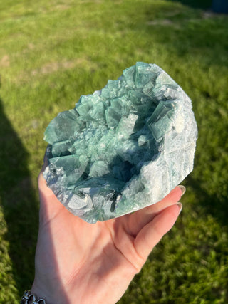 Cubic Green Fluorite Geode | Madagascar
