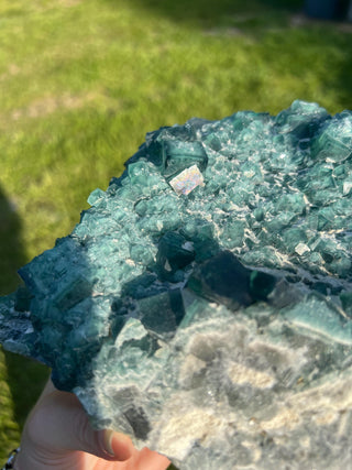 Cubic Green Fluorite with Phantoms | Madagascar
