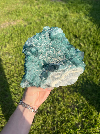 Cubic Green Fluorite with Phantoms | Madagascar