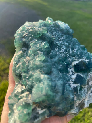 Cubic Green Fluorite with Phantoms | Madagascar