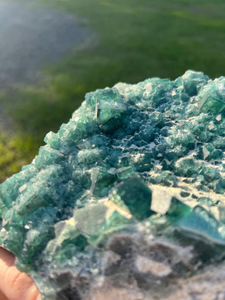 Cubic Green Fluorite with Phantoms | Madagascar
