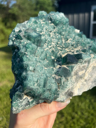 Cubic Green Fluorite with Phantoms | Madagascar