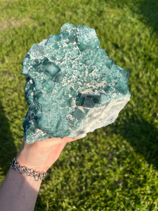 Cubic Green Fluorite with Phantoms | Madagascar