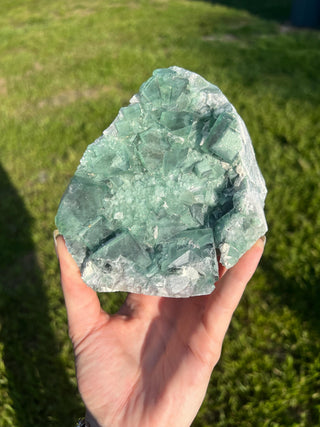 Cubic Green Fluorite Geode | Madagascar