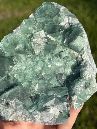 Cubic Green Fluorite Geode | Madagascar