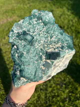 Cubic Green Fluorite with Phantoms | Madagascar