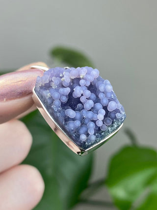 Grape Agate in Sterling Silver Pendant - GA4 from Curious Muse Crystals Tagged with botyroidal, chalcedony, Crystal healing, genuine crystal, grape agate, hide-notify-btn, jewelry, natural mineral, Pendant, purple, raw mineral, reiki crystal, Sterling