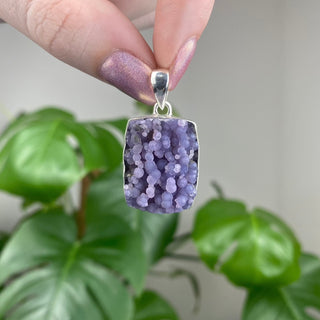 Grape Agate in Sterling Silver Pendant - GA1 from Curious Muse Crystals Tagged with botyroidal, chalcedony, Crystal healing, genuine crystal, grape agate, hide-notify-btn, jewelry, natural mineral, Pendant, purple, raw mineral, reiki crystal, Sterling