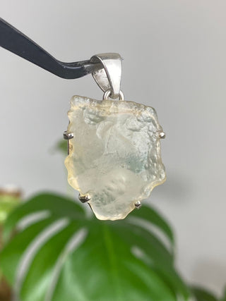 Libyan Desert Glass in Sterling Silver Pendant from Curious Muse Crystals for 52. Tagged with desert glass, hide-notify-btn, libya, necklace, Pendant, sterling silver, tektite, yellow