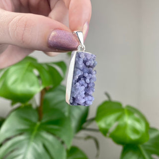 Grape Agate in Sterling Silver Pendant - GA2 from Curious Muse Crystals Tagged with botyroidal, chalcedony, Crystal healing, genuine crystal, grape agate, hide-notify-btn, jewelry, natural mineral, Pendant, purple, raw mineral, reiki crystal, Sterling