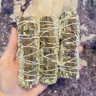 White Sage Bundle | Cleanse & Clear from Curious Muse Crystals Tagged with burnables, Natural incense, Smoke cleansing, white sage stick