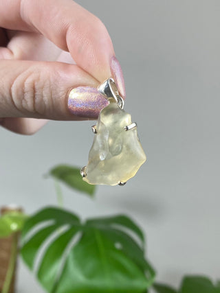 Libyan Desert Glass in Sterling Silver Pendant from Curious Muse Crystals for 48. Tagged with desert glass, hide-notify-btn, libya, necklace, Pendant, sterling silver, tektite, yellow