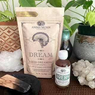 Dream Elixir - Third Eye Tonic & Lucid Dreaming Aid from Anima Mundi Herbals for 22.0. Tagged with anima mundi herbals, herbal medicine, holistic herbal supplement, lucid dreaming, tea