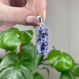 Grape Agate in Sterling Silver Pendant - GA2 from Curious Muse Crystals Tagged with botyroidal, chalcedony, Crystal healing, genuine crystal, grape agate, hide-notify-btn, jewelry, natural mineral, Pendant, purple, raw mineral, reiki crystal, Sterling