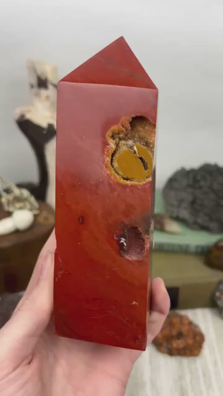 Red Jasper Square Tower | Crystal Tower