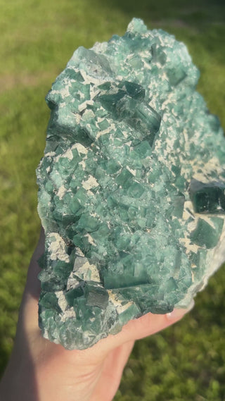 Cubic Green Fluorite with Phantoms | Madagascar