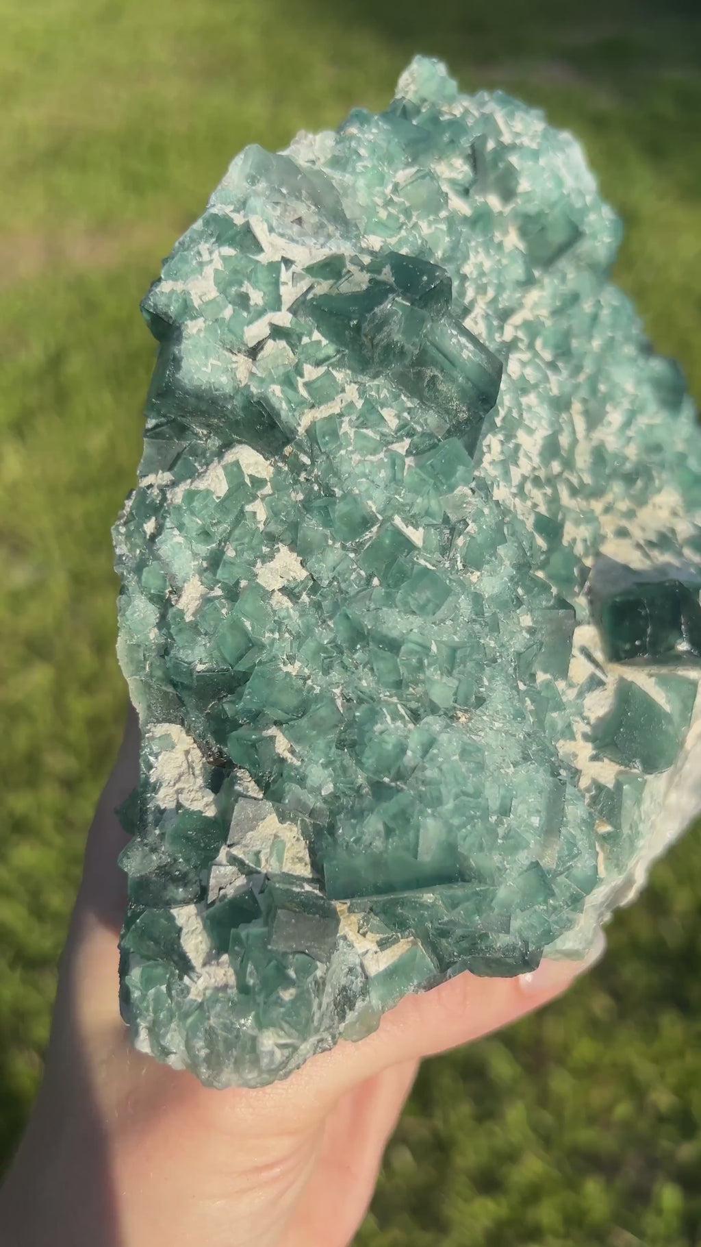 Cubic Green Fluorite with Phantoms | Madagascar