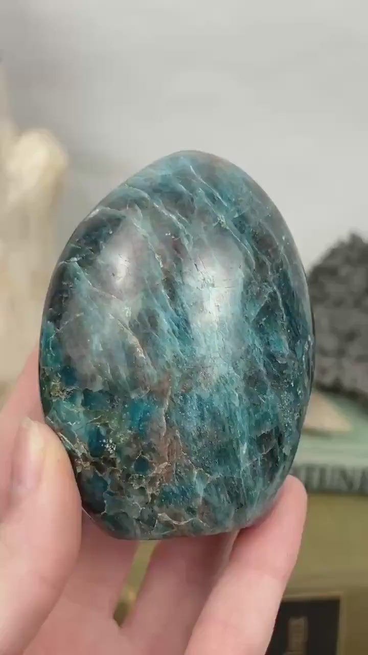 Blue Apatite and Garnet Freeform | Crystal Display