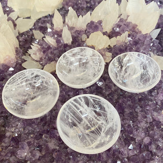 Quartz Crystal Bowl - Energy Work Tool - Ritual Vessel from Curious Muse Crystals Tagged with altar tool, clear, crystal bowl, Crystal carving, Crystal decor, genuine crystal, manifestation bowl, offering bowl, quartz, Quartz bowl, reiki crystal, reiki healing, reiki tools, sacred space