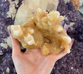 Calcite Stalactite Raw Mineral Structure from Curious Muse Crystals Tagged with china, crystal energy, hide-notify-btn, orange, raw, reiki healing, stalactite, yellow