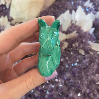 Malachite Animal Guide Carving | Horse from Curious Muse Crystals Tagged with animal carving, carving, Crystal carving, green, horse, malachite