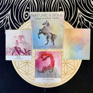 Nature & Soul Yoga Wisdom Cards - Oracle Deck  - Alternative Divination from U.S. Games Systems, Inc for 22.95. Tagged with alternative tarot, animal oracle, deck, divination tool, feminine tarot deck, hippie tarot, oracle, powerful oracle card, simple style oracle, tarot deck, throat chakra, watercolor tarot, with guidebook, yoga position cards, yoga wisdom cards