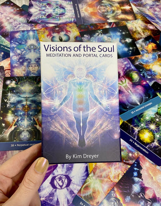 Visions of the Soul - Meditation and Portal Cards from U.S. Games Systems, Inc Tagged with alternative tarot, deck, divination tool, higher wisdom, intuitive divination, meditation cards, modern witch, oracle, portal cards, powerful oracle card, spiritual awakening, tarot deck, throat chakra, visions tarot, with guidebook