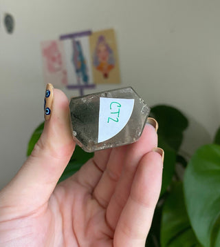 Chlorite Phantom Quartz Tower | Brazil from Curious Muse Crystals for 38. Tagged with brazil, chlorite, clear, crystal energy, green, hide-notify-btn, phantom, quartz, reiki healing, tower
