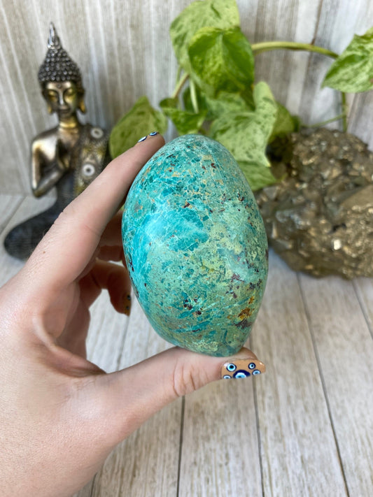 Peruvian Turquoise Freeform - Tranquility from Curious Muse Crystals for 30. Tagged with Crystal healing, freeform, genuine crystal, hide-notify-btn, natural mineral, peru, raw mineral, reiki crystal, turquoise