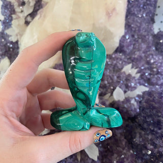 Malachite Animal Guide Carving - Snake from Curious Muse Crystals Tagged with animal carving, carving, green, hide-notify-btn, malachite, malachite polished, serpent, snake