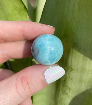 Larimar Sphere - Dominican Republic Crystal from Curious Muse Crystals Tagged with blue, Dominican republic, larimar, sphere