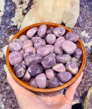 Lepidolite Tumbled Stone - Sweet Dreams Stone from Curious Muse Crystals Tagged with Crystal healing, Crystal magic, genuine crystal, lepidolite, lepidolite crystal, purple, purple crystal, soothing stone, soul healing, stress relief, sweet dreams, tumbled stone