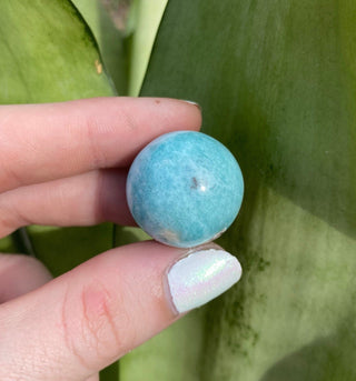 Larimar Sphere - Dominican Republic Crystal from Curious Muse Crystals Tagged with blue, Dominican republic, larimar, sphere