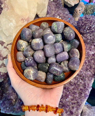 Grape Agate Tumbled Stone - Intuition from Curious Muse Crystals Tagged with Botyroidal amethyst, Crystal healing, genuine crystal, grape agate, grape agate tumble, grape amethyst, intuition, purple, purple chalcedony, reiki work, spiritual awareness, third eye, tumbled stone