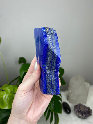 Lapis Lazuli Slab | Sparkly Pyrite Flakes from Curious Muse Crystals Tagged with blue, Crown crystal, freeform, gold, hide-notify-btn, high grade lapis, Intuition guidance, lapis, Lapis lazuli, pyrite flakes, slab, slice, Third eye stone, ultramarine