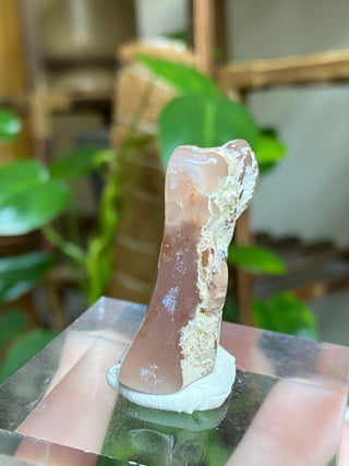Pink Fossil Petrified Wood Cast from Crooked River, Oregon from Curious Muse Crystals for 28.00. Tagged with ancestor work, hide-notify-btn, Limb cast, Oregon crystal, Petrified wood, Pink fossil wood, pink pet wood, USA mineral
