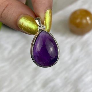 Amethyst in Sterling Silver Pendant from Curious Muse Crystals Tagged with amethyst, crystal energy, Crystal Jewelry, extra dark amethyst, hide-notify-btn, purple, reiki healing, silver crystal jewel, sterling silver, witchy jewelry