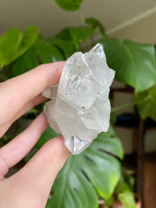 Glassy Clear Fluorapophyllite Termination Cluster | Old Stock 1980’s from Curious Muse Crystals for 66. Tagged with apophyllite, clear, Crystal healing, fine mineral, genuine crystal, hide-notify-btn, natural mineral, raw mineral, reiki crystal, zeolite