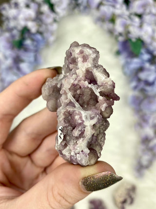 Fluorite with Quartz Epimorphs from Tombstone Arizona from Curious Muse Crystals Tagged with Arizona, botyroidal, clear brazil quartz, Crystal healing, fluorite, genuine crystal, hide-notify-btn, natural mineral, purple, raw mineral, reiki crystal, USA, white