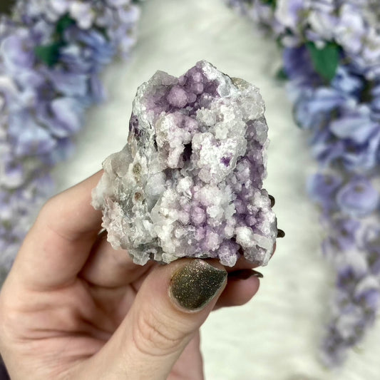 Fluorite with Quartz Epimorphs from Tombstone Arizona from Curious Muse Crystals for 36. Tagged with Arizona, botyroidal, clear brazil quartz, Crystal healing, fluorite, genuine crystal, hide-notify-btn, natural mineral, purple, raw mineral, reiki crystal, USA