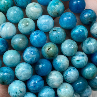 Hemimorphite 8mm Round Bead Crystal Bracelet from Curious Muse Crystals Tagged with 8mm beads, blue, bracelet, crystal jewelry, gemstone bead, gemstone jewelry, healing jewelry, hemimorphite