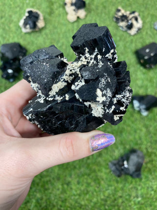 Erongo Black Tourmaline Raw Cluster | High Grade from Curious Muse Crystals Tagged with black, Erongo, fine mineral, hide-notify-btn, Namibia, raw, tourmaline
