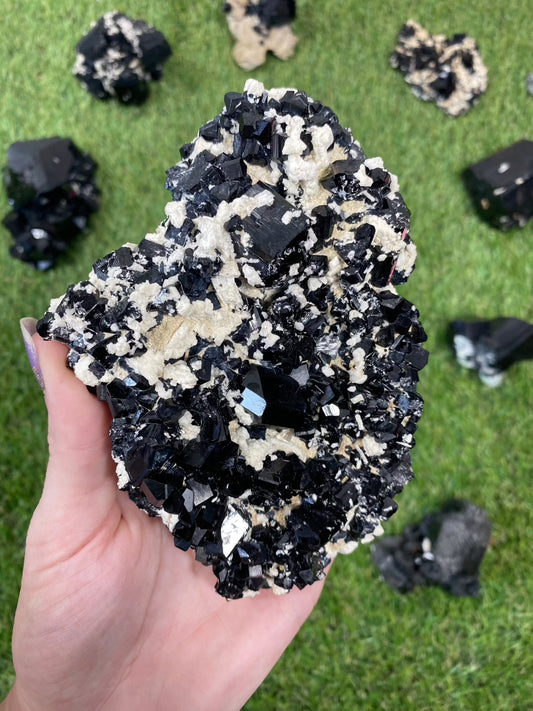 Erongo Black Tourmaline Raw Cluster - High Grade from Curious Muse Crystals for 165. Tagged with black, Erongo, fine mineral, hide-notify-btn, Namibia, raw, tourmaline
