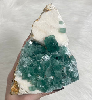 Cubic Green Fluorite from Madagascar from Curious Muse Crystals for 144. Tagged with crystal energy, cubic, fluorescence, fluorite, green, hide-notify-btn, madagascar, reiki healing