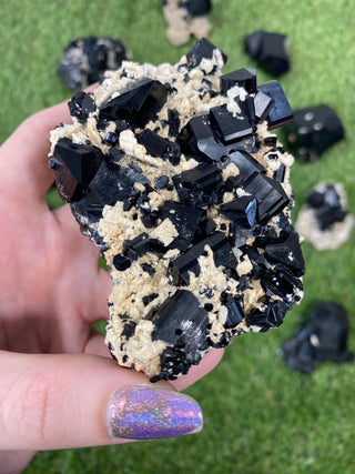 Erongo Black Tourmaline Raw Cluster - High Grade from Curious Muse Crystals Tagged with black, Erongo, fine mineral, hide-notify-btn, Namibia, raw, tourmaline