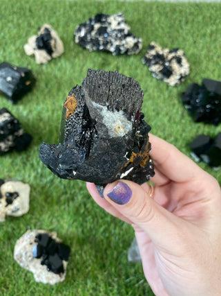 Erongo Black Tourmaline Foitite Raw Cluster | High Grade from Curious Muse Crystals for 333. Tagged with black, erongo, fine mineral, foitite, hide-notify-btn, namibia, raw, tourmaline