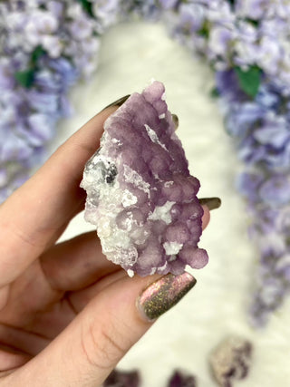 Fluorite with Quartz Epimorphs from Tombstone Arizona from Curious Muse Crystals Tagged with Arizona, botyroidal, clear brazil quartz, Crystal healing, fluorite, genuine crystal, hide-notify-btn, natural mineral, purple, raw mineral, reiki crystal, USA, white