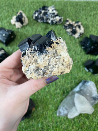 Erongo Black Tourmaline Raw Cluster | High Grade from Curious Muse Crystals Tagged with black, Erongo, fine mineral, hide-notify-btn, Namibia, raw, tourmaline